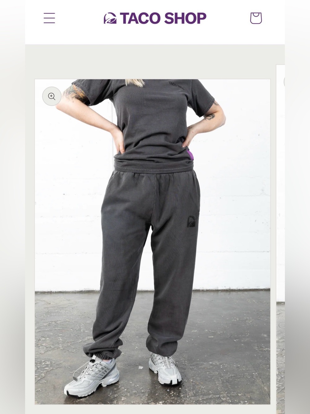 🌮💖TACO BELL - Charcoal Unisex Jogger Sweatpants - L